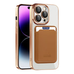 For iPhone 14 Pro Case Compatible with MagSafe CD Texture TPU + PC Phone Cover with Card Bag