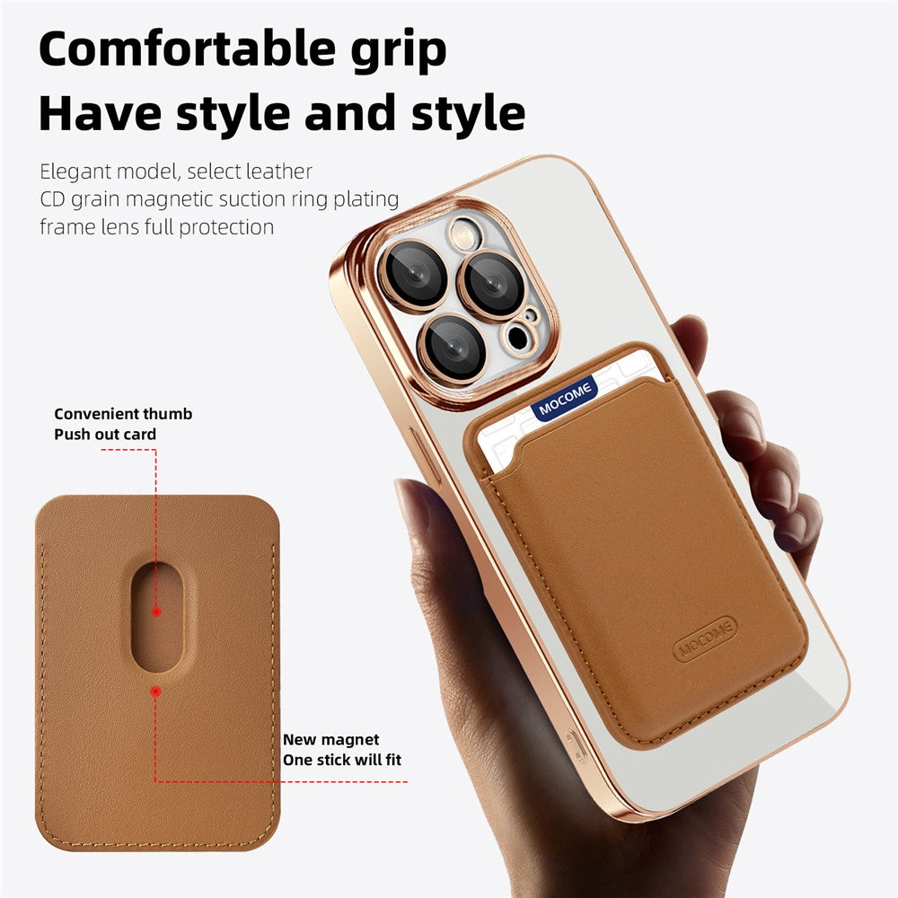 For iPhone 14 Pro Case Compatible with MagSafe CD Texture TPU + PC Phone Cover with Card Bag