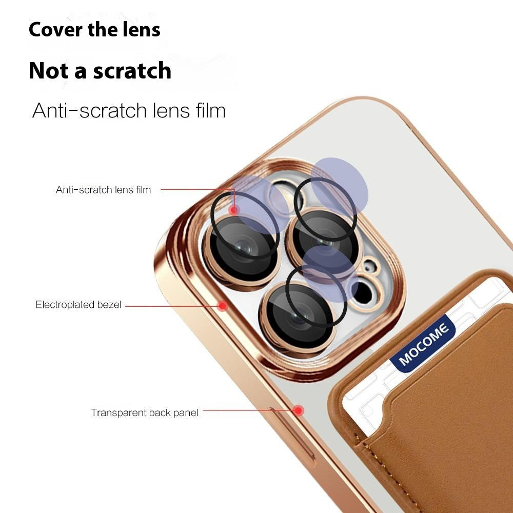For iPhone 14 Pro Case Compatible with MagSafe CD Texture TPU + PC Phone Cover with Card Bag