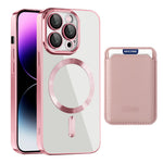 For iPhone 14 Pro Case Compatible with MagSafe CD Texture TPU + PC Phone Cover with Card Bag