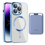 For iPhone 14 Pro Case Compatible with MagSafe CD Texture TPU + PC Phone Cover with Card Bag