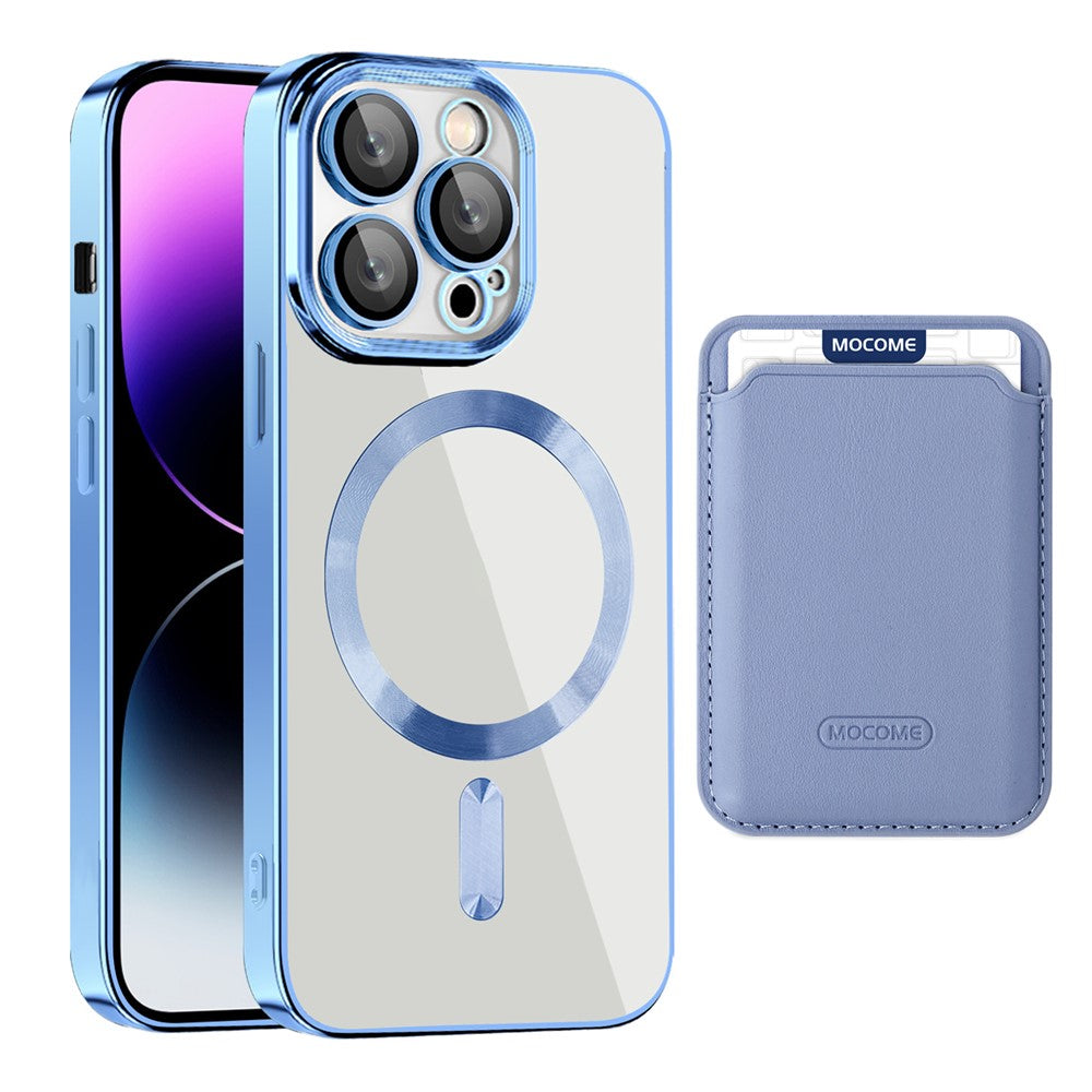 For iPhone 14 Pro Case Compatible with MagSafe CD Texture TPU + PC Phone Cover with Card Bag