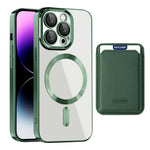For iPhone 14 Pro Case Compatible with MagSafe CD Texture TPU + PC Phone Cover with Card Bag