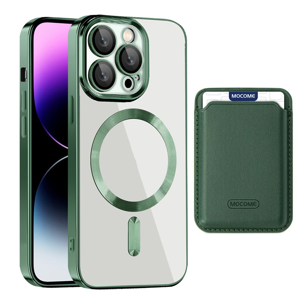 For iPhone 14 Pro Case Compatible with MagSafe CD Texture TPU + PC Phone Cover with Card Bag