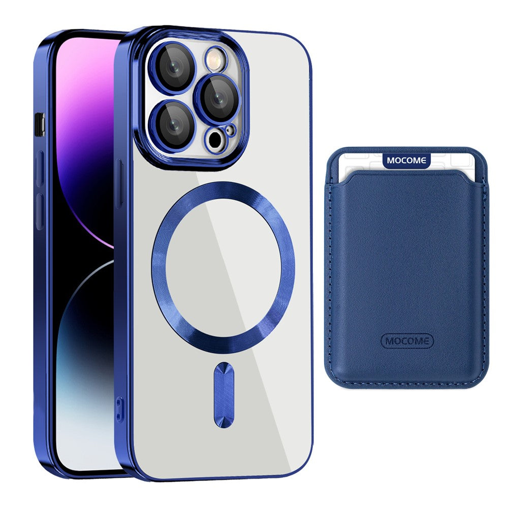 For iPhone 14 Pro Case Compatible with MagSafe CD Texture TPU + PC Phone Cover with Card Bag