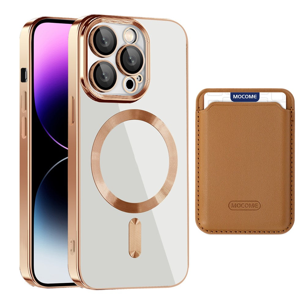 For iPhone 14 Pro Case Compatible with MagSafe CD Texture TPU + PC Phone Cover with Card Bag