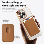 TPU + PC Slim Cover til iPhone 14 Pro Max Magnetisk Cover CD Tekstur Telefoncover med Kortlomme