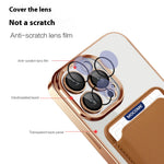 TPU + PC Slim Cover til iPhone 14 Pro Max Magnetisk Cover CD Tekstur Telefoncover med Kortlomme