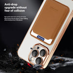 TPU + PC Slim Cover til iPhone 14 Pro Max Magnetisk Cover CD Tekstur Telefoncover med Kortlomme