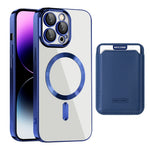TPU + PC Slim Cover til iPhone 14 Pro Max Magnetisk Cover CD Tekstur Telefoncover med Kortlomme