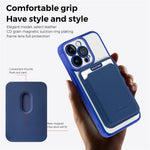 CD Texture Phone Cover for iPhone 13 Pro 6.1 inch TPU + PC Case Compatible with MagSafe with Card Bag