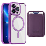CD Texture Phone Cover for iPhone 13 Pro 6.1 inch TPU + PC Case Compatible with MagSafe with Card Bag
