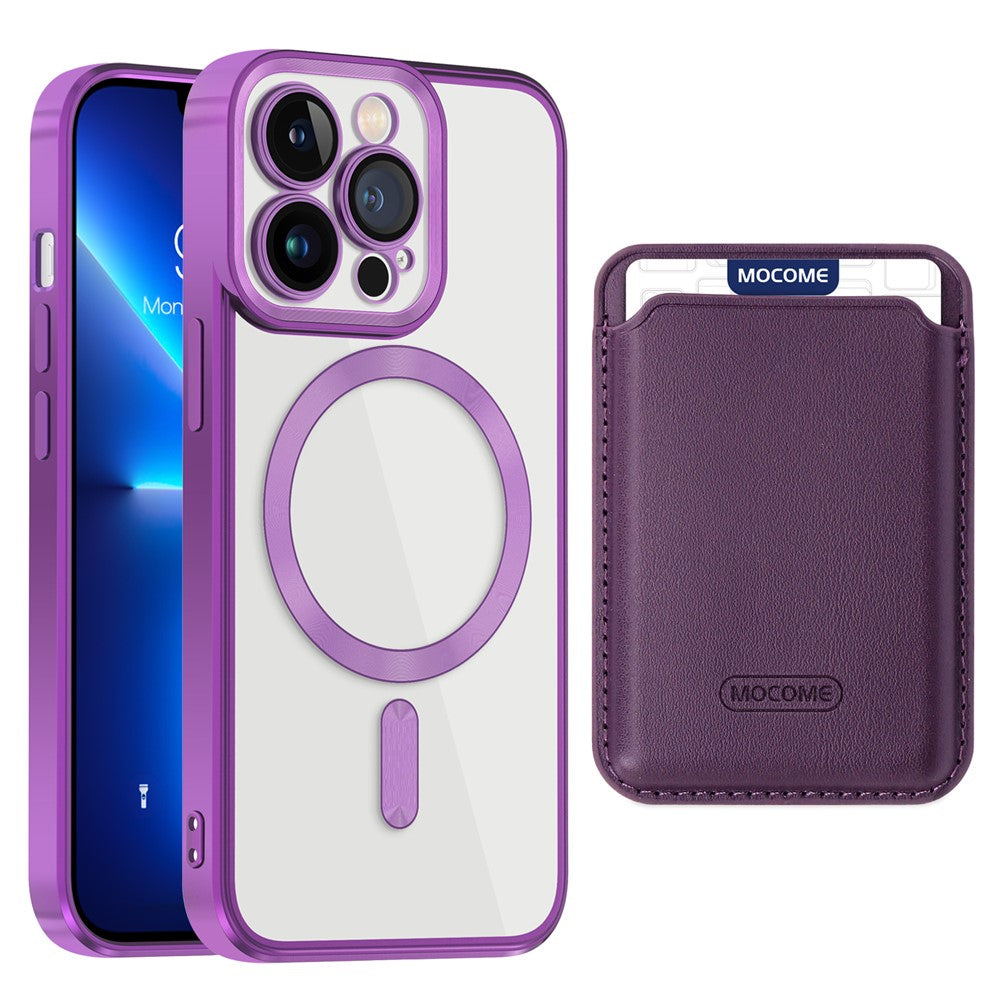 CD Texture Phone Cover for iPhone 13 Pro 6.1 inch TPU + PC Case Compatible with MagSafe with Card Bag
