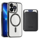 CD Texture Phone Cover for iPhone 13 Pro 6.1 inch TPU + PC Case Compatible with MagSafe with Card Bag