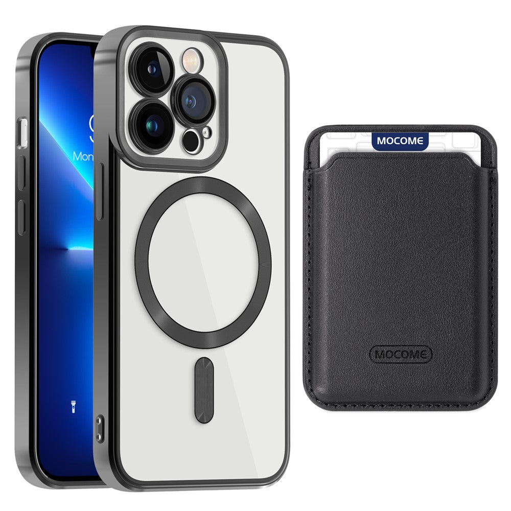 CD Texture Phone Cover for iPhone 13 Pro 6.1 inch TPU + PC Case Compatible with MagSafe with Card Bag