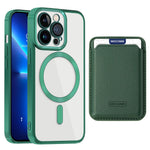 CD Texture Phone Cover for iPhone 13 Pro 6.1 inch TPU + PC Case Compatible with MagSafe with Card Bag