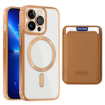 CD Texture Phone Cover for iPhone 13 Pro 6.1 inch TPU + PC Case Compatible with MagSafe with Card Bag
