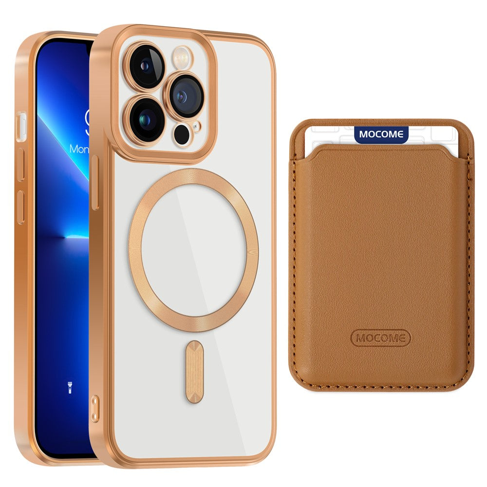 CD Texture Phone Cover for iPhone 13 Pro 6.1 inch TPU + PC Case Compatible with MagSafe with Card Bag