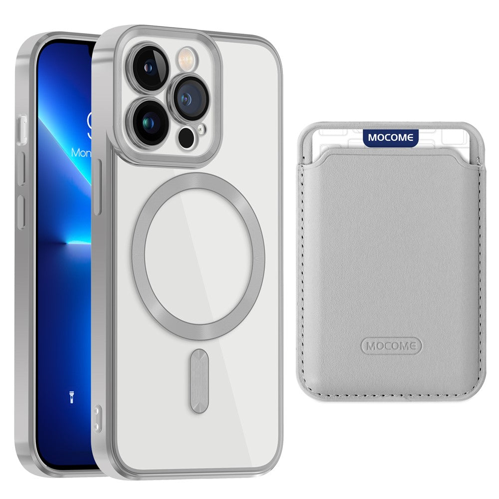 CD Texture Phone Cover for iPhone 13 Pro 6.1 inch TPU + PC Case Compatible with MagSafe with Card Bag