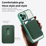 Anti-Scratch Slim Case for iPhone 12 Pro 6.1 inch TPU + PC Phone Cover Magnetic Case with Card Bag