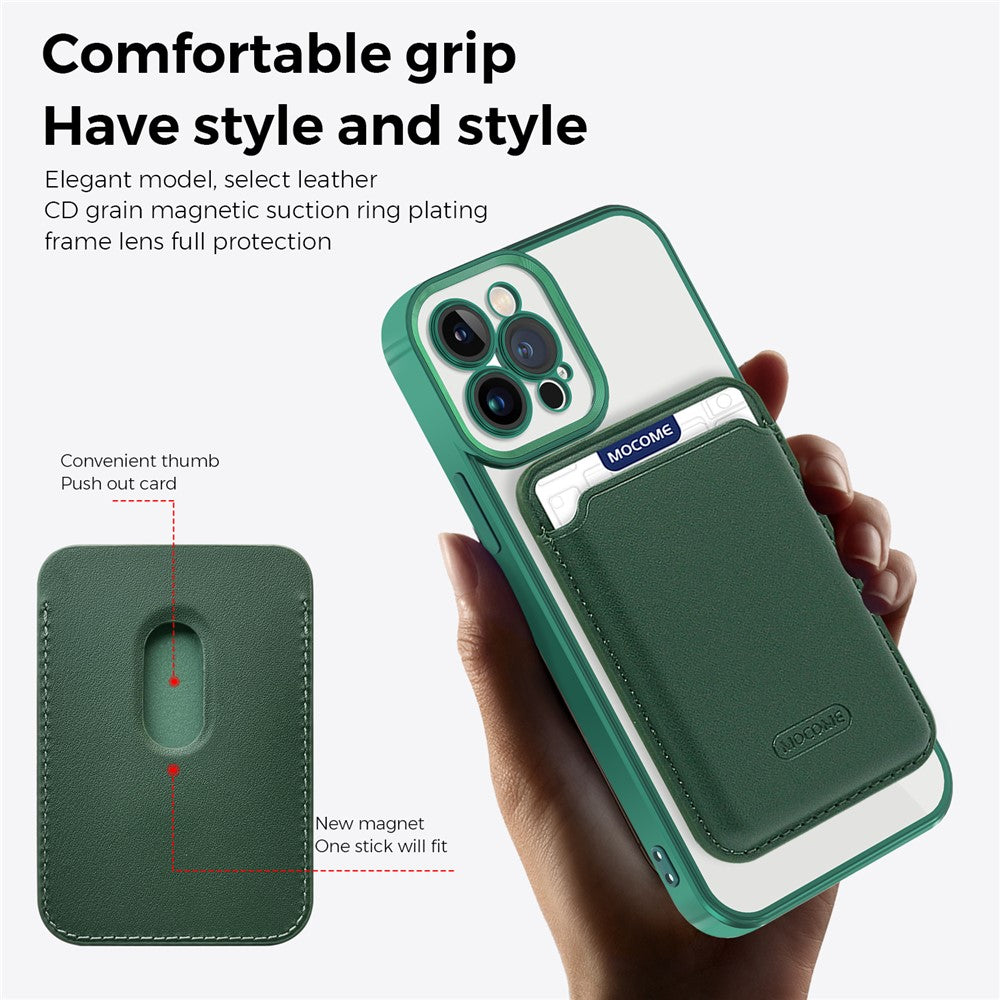 Anti-Scratch Slim Case for iPhone 12 Pro 6.1 inch TPU + PC Phone Cover Magnetic Case with Card Bag