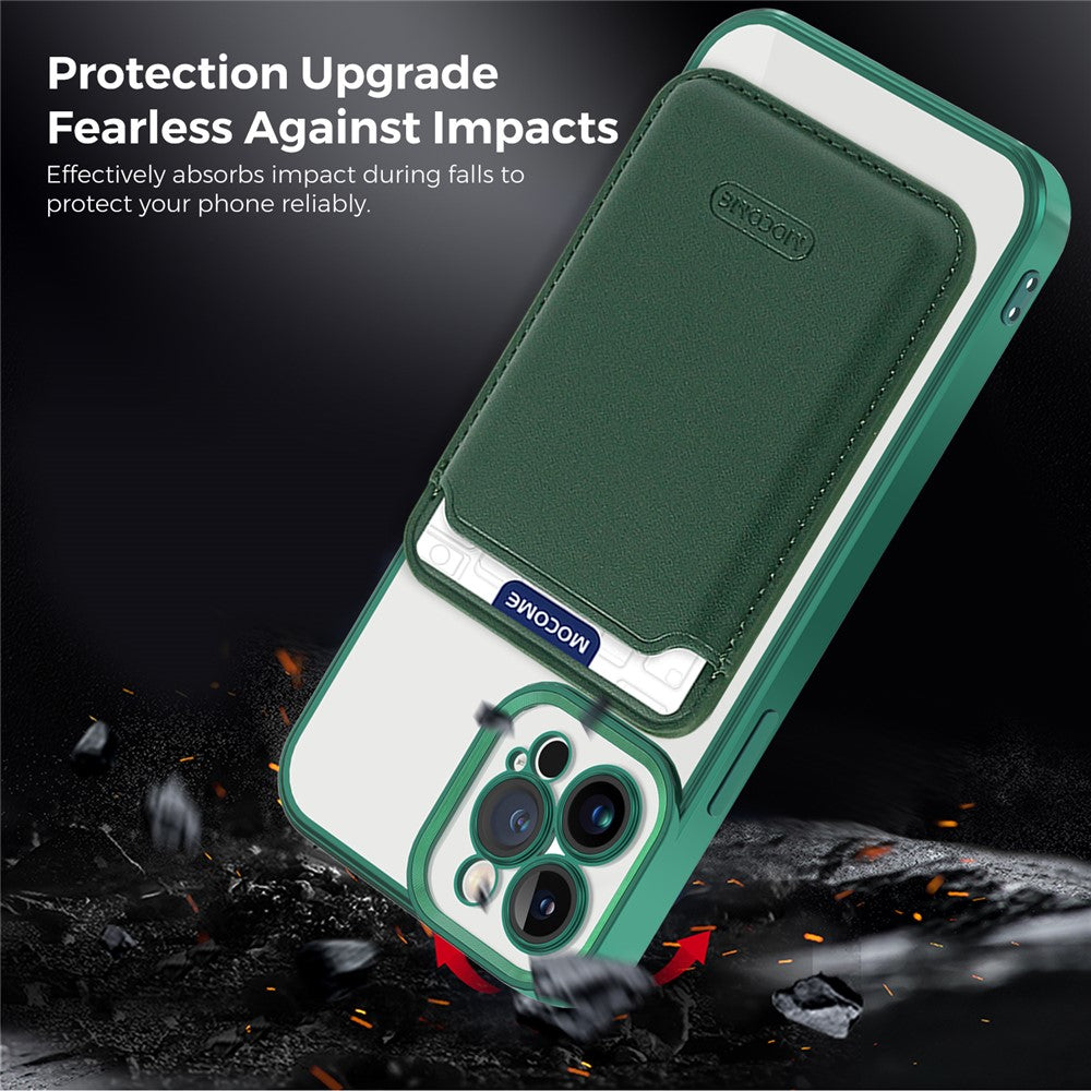Anti-Scratch Slim Case for iPhone 12 Pro 6.1 inch TPU + PC Phone Cover Magnetic Case with Card Bag