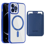 Anti-Scratch Slim Case for iPhone 12 Pro 6.1 inch TPU + PC Phone Cover Magnetic Case with Card Bag
