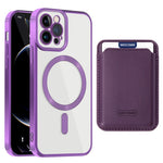 Anti-Scratch Slim Case for iPhone 12 Pro 6.1 inch TPU + PC Phone Cover Magnetic Case with Card Bag