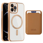 Anti-Scratch Slim Case for iPhone 12 Pro 6.1 inch TPU + PC Phone Cover Magnetic Case with Card Bag
