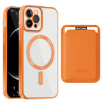 Anti-Scratch Slim Case for iPhone 12 Pro 6.1 inch TPU + PC Phone Cover Magnetic Case with Card Bag