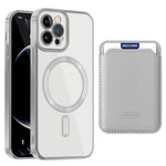 Anti-Scratch Slim Case for iPhone 12 Pro 6.1 inch TPU + PC Phone Cover Magnetic Case with Card Bag