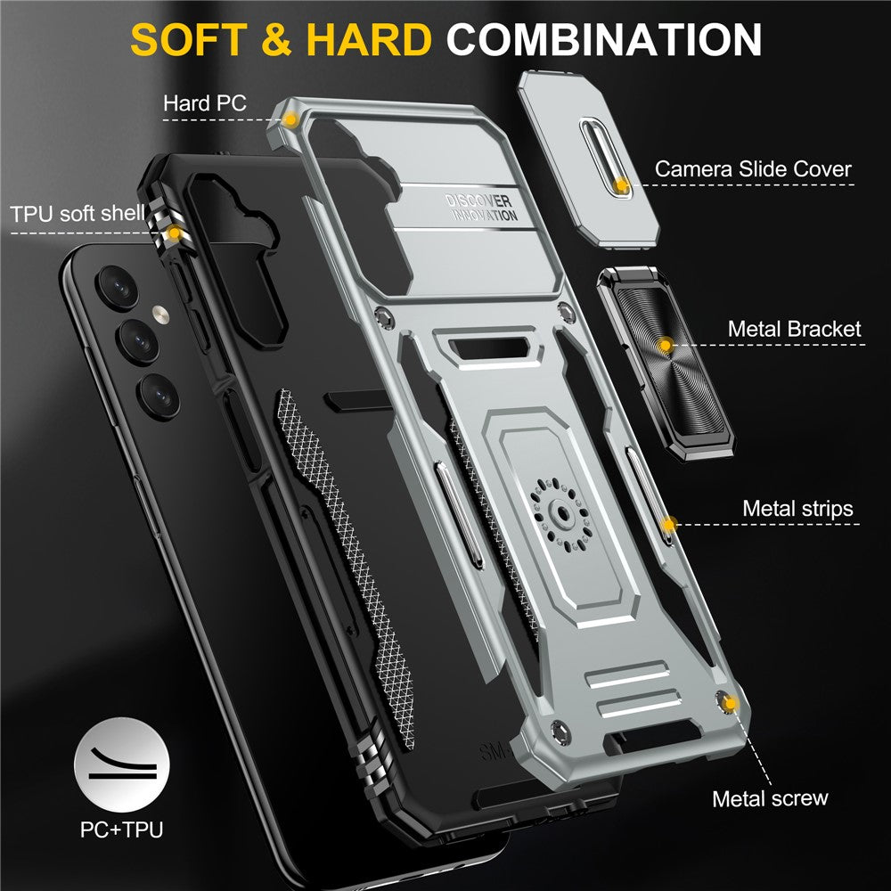 Armor Series Anti-ridse Telefoncover til Samsung Galaxy A34 5G Kickstand Telefoncover med Skydende Kameraprotektor