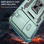 Samsung Galaxy A14 4G / 5G Armor Series stødsikkert mobilcover i PC + TPU med bagside og stativ