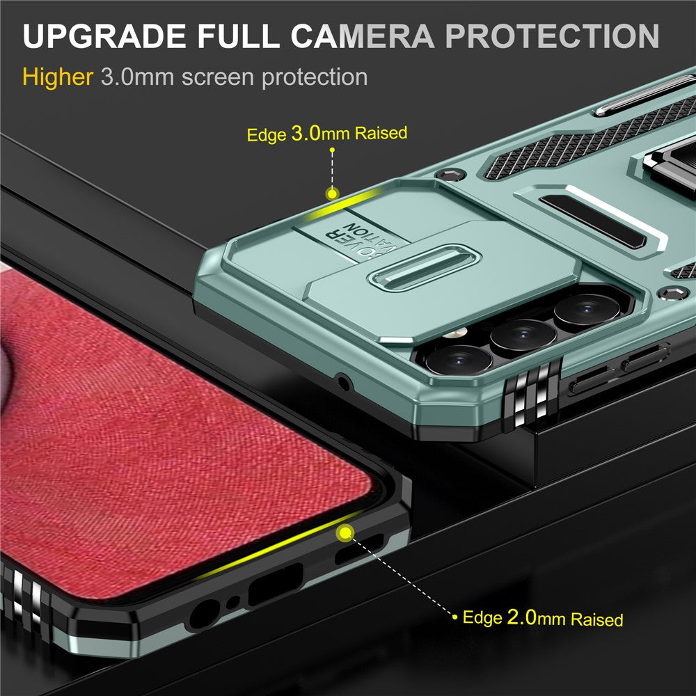 Samsung Galaxy A14 4G / 5G Armor Series stødsikkert mobilcover i PC + TPU med bagside og stativ