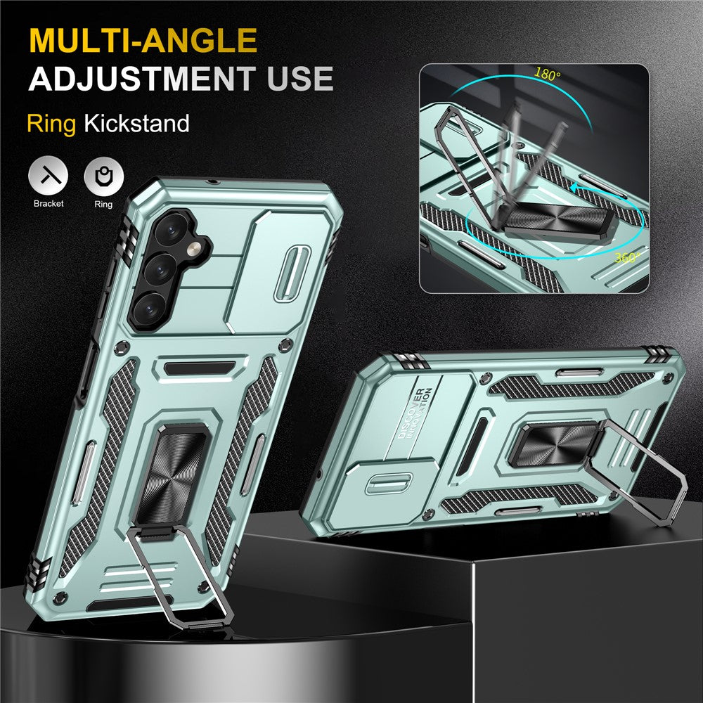 Samsung Galaxy A14 4G / 5G Armor Series stødsikkert mobilcover i PC + TPU med bagside og stativ
