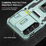 Samsung Galaxy A14 4G / 5G Armor Series stødsikkert mobilcover i PC + TPU med bagside og stativ