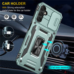 Samsung Galaxy A14 4G / 5G Armor Series stødsikkert mobilcover i PC + TPU med bagside og stativ