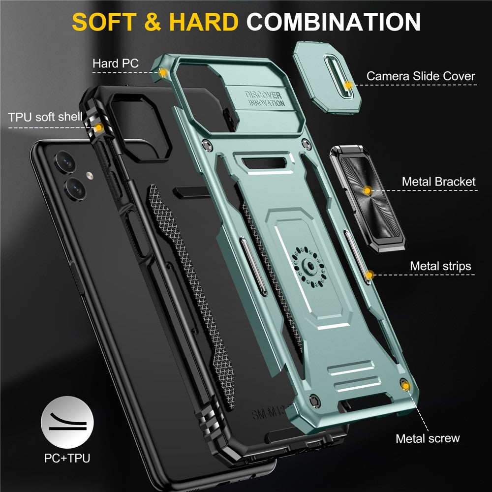 Stødsikkert Telefoncover til Samsung Galaxy A04 4G (164,4 x 76,3 x 9,1 mm) / M13 5G, Armor Series PC + TPU Cover med Støttefod
