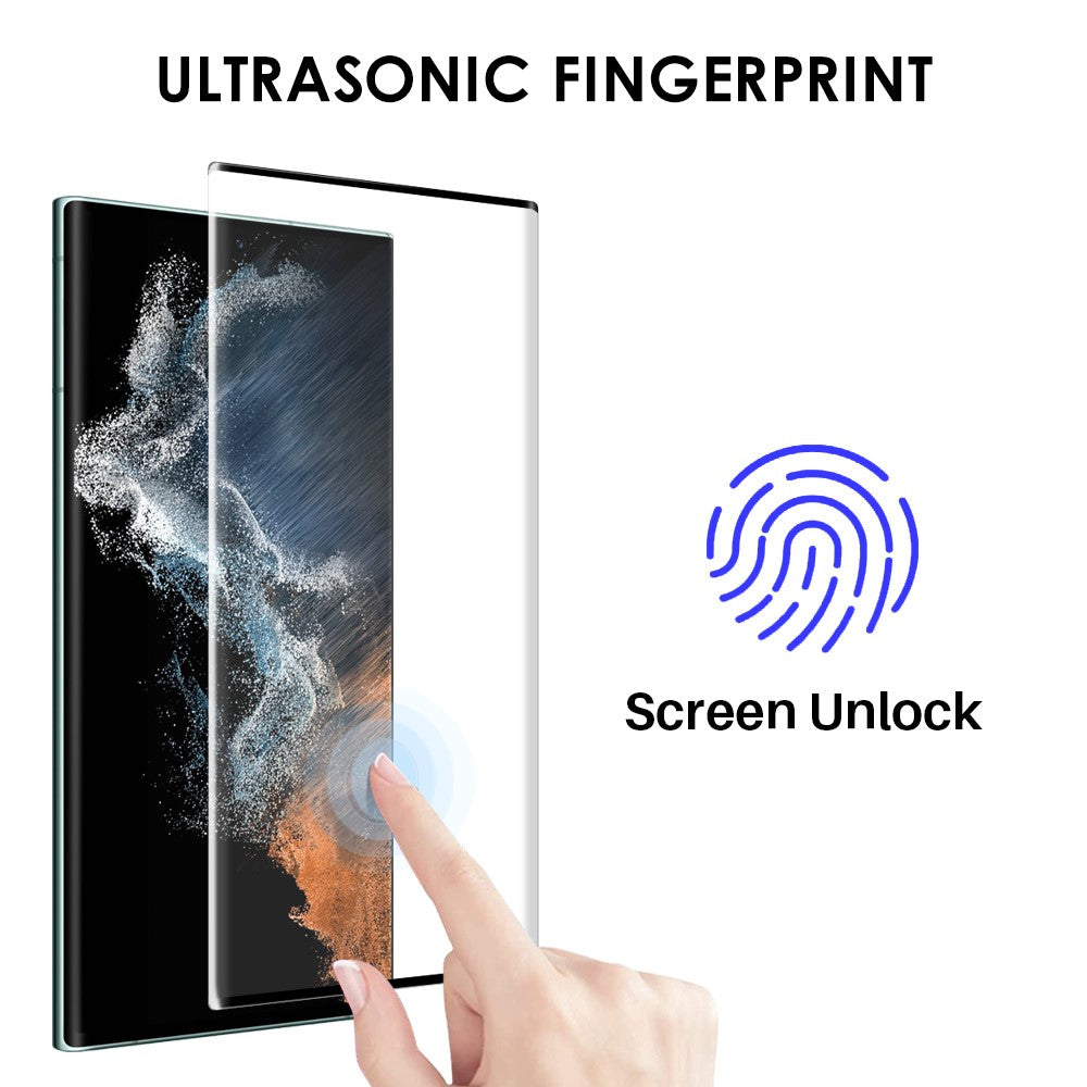 NORTHJO För Samsung Galaxy S22 Ultra 5G mobilskal TPU-skydd + 3D-böjt skärmskydd i härdat glas