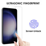 NORTHJO For Samsung Galaxy S23+ TPU Case Phone Cover+Tempered Glass Film+Camera Lens Protector (Support Fingerprint Unlock)