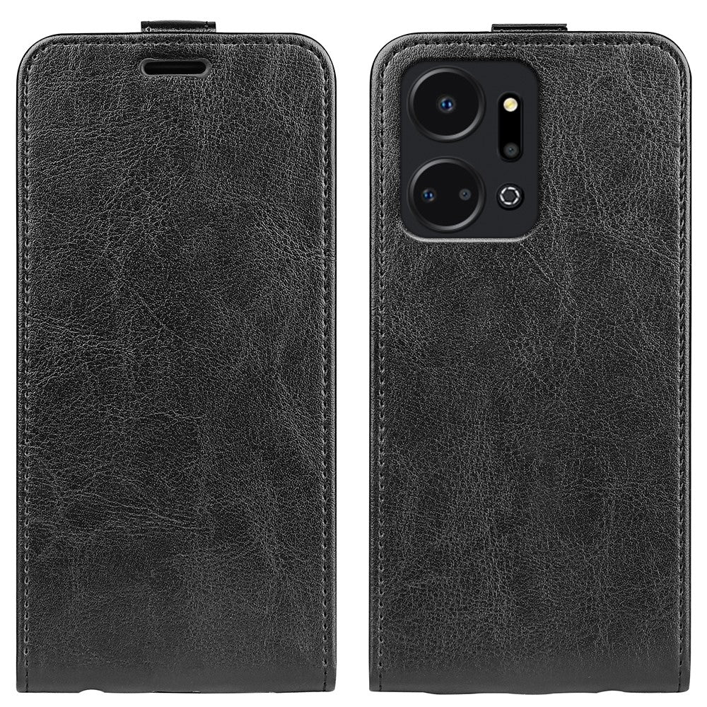 Til Honor X7a 4G Crazy Horse tekstur læder telefoncover med kortplads og vertikalt flipomslag