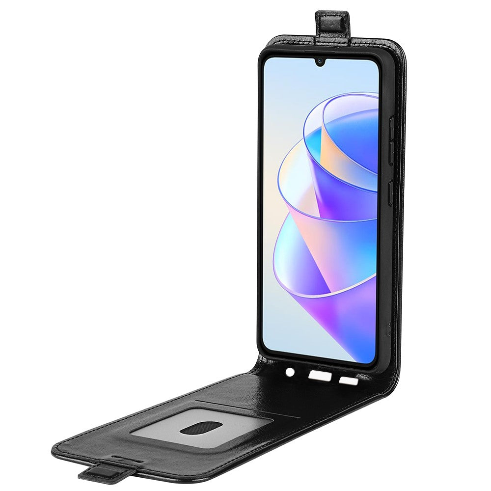 Til Honor X7a 4G Crazy Horse tekstur læder telefoncover med kortplads og vertikalt flipomslag