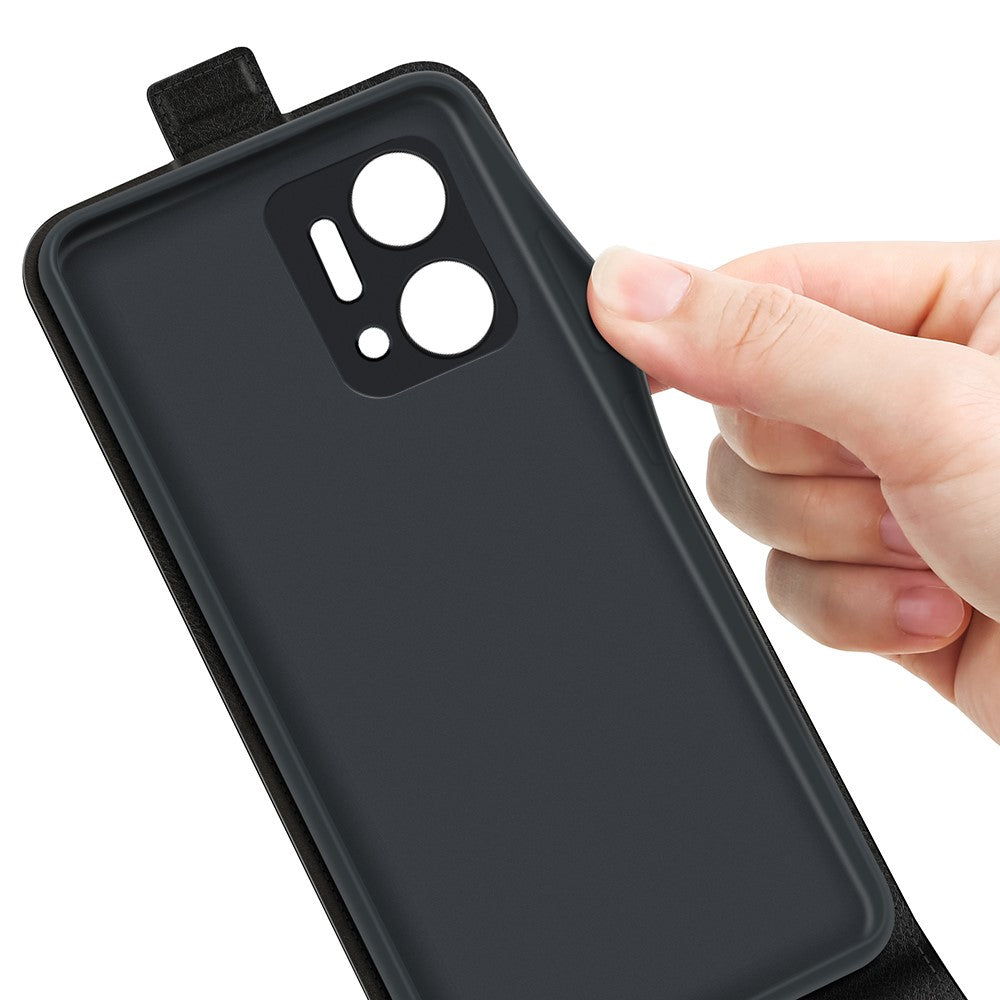 Til Honor X7a 4G Crazy Horse tekstur læder telefoncover med kortplads og vertikalt flipomslag