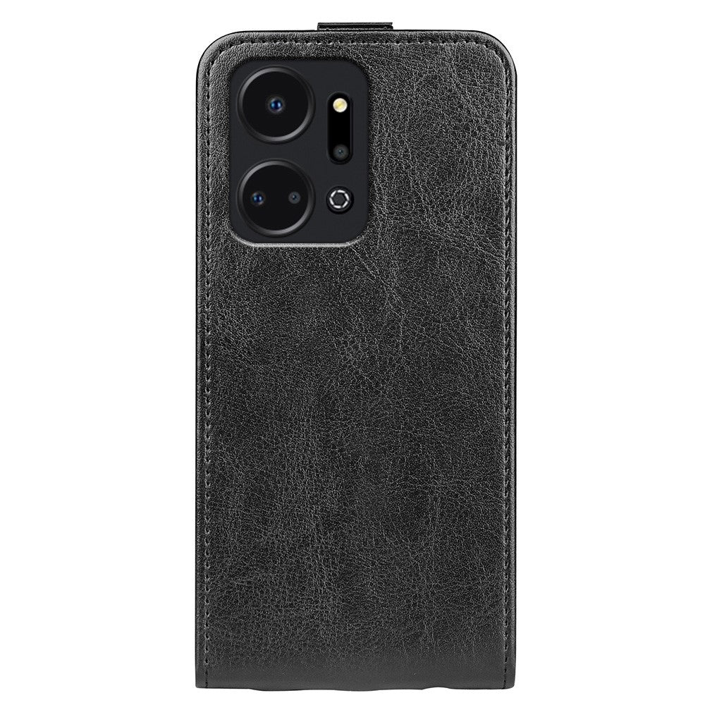 Til Honor X7a 4G Crazy Horse tekstur læder telefoncover med kortplads og vertikalt flipomslag