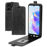 Til Honor X7a 4G Crazy Horse tekstur læder telefoncover med kortplads og vertikalt flipomslag