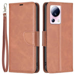 For Xiaomi 13 Lite / Civi 2 5G Case Smooth Leather Wallet Stand Mobile Phone Cover with Strap