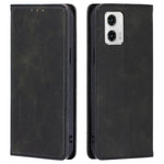Anti-drop lædercover til Motorola Moto G73 5G, kalvetekstur pungstativ telefoncover