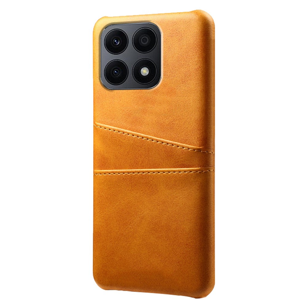 For Honor X8a 4G Dual Card Slots Phone Case Anti-scratch Leather+PC Phone Cover