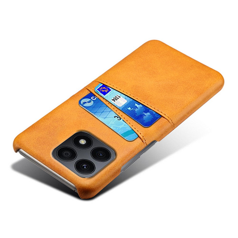 For Honor X8a 4G Dual Card Slots Phone Case Anti-scratch Leather+PC Phone Cover
