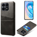 For Honor X8a 4G Dual Card Slots Phone Case Anti-scratch Leather+PC Phone Cover